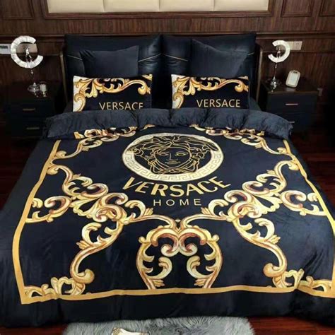 versace bedding set satin medusa|Versace bedding king size.